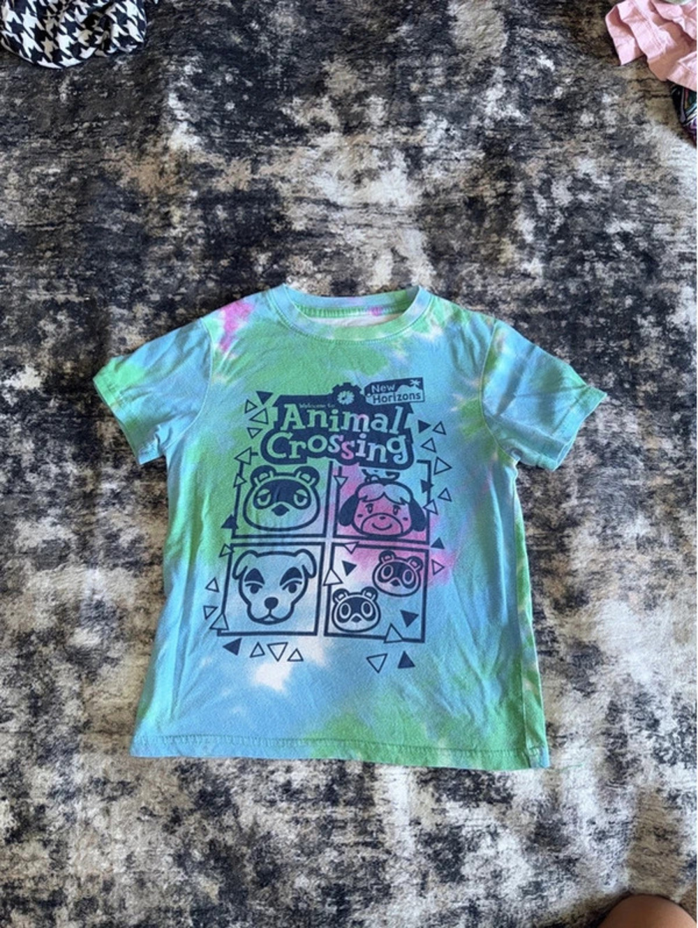 Tie dye animal crossing shirt